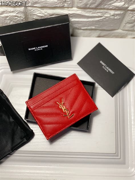 ysl card holder rouge eros|st laurent card holder.